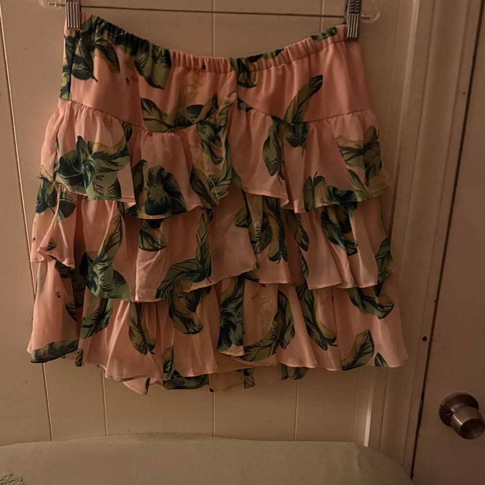 The Webster at Target Pink and Green Leaf Skirt